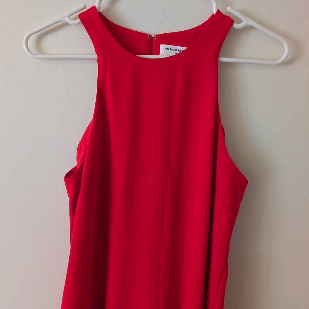 Amanda Uprichard Womens Small 100% Silk Ezra Dress Red Cocktail Party Formal - Picture 3 of 6